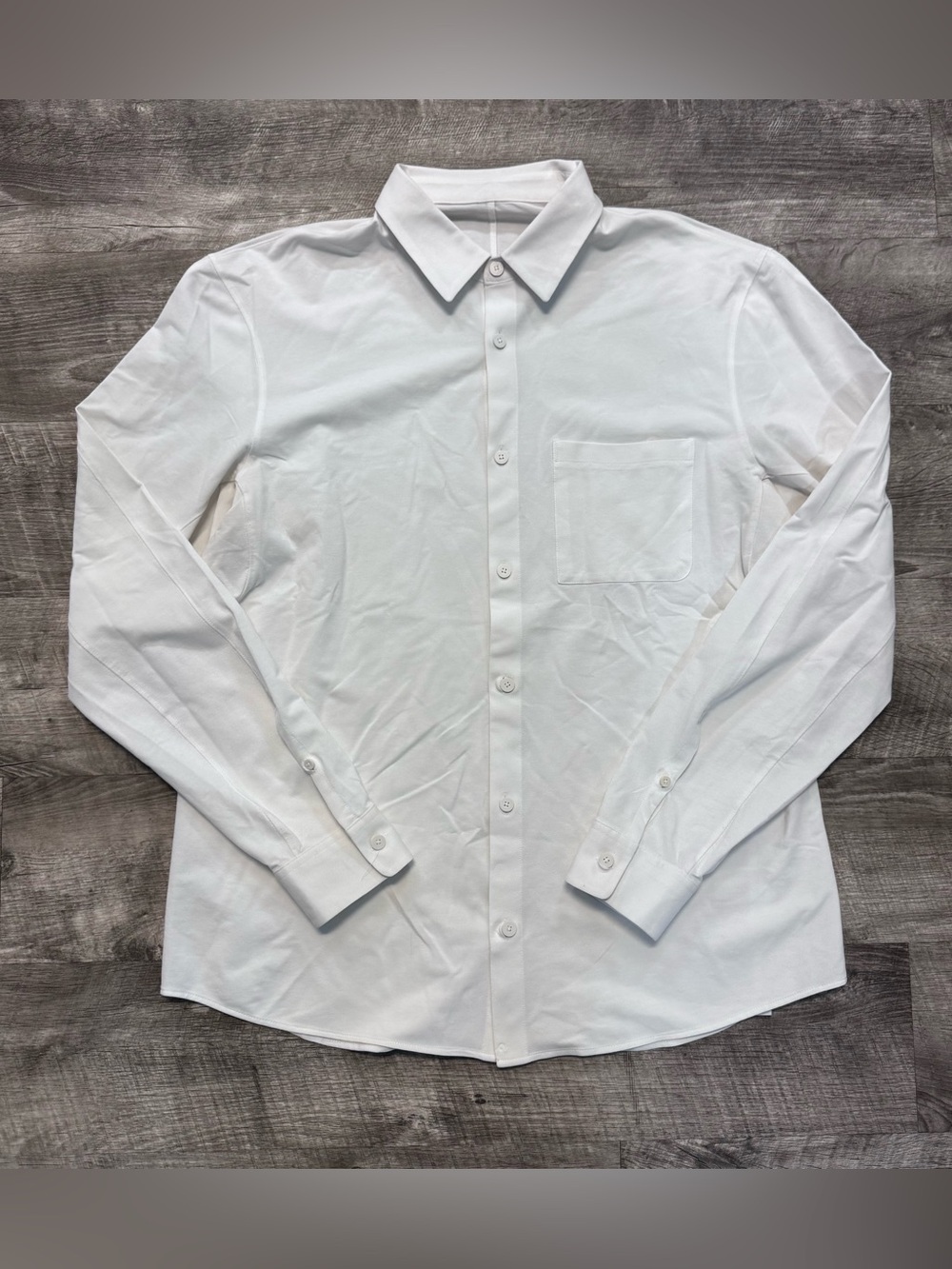 Lululemon Commission Long Sleeve Button Down White Shirt Mens Sz. M
